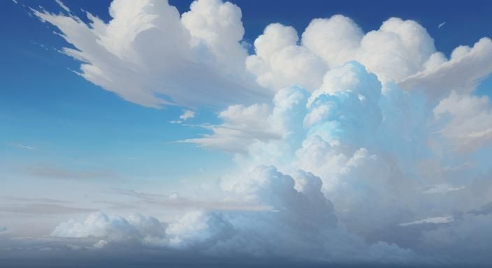 Painter Creates Clouds in Dynamic Sky