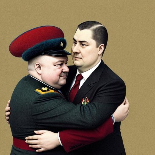 Controversial Embrace: Dictators United in Artificial Image