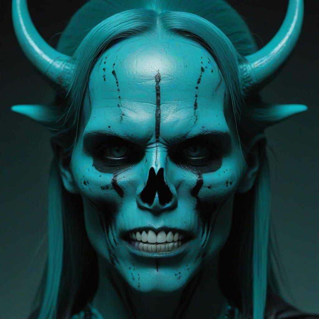 Grimdark Scene in Turquoise Aesthetic