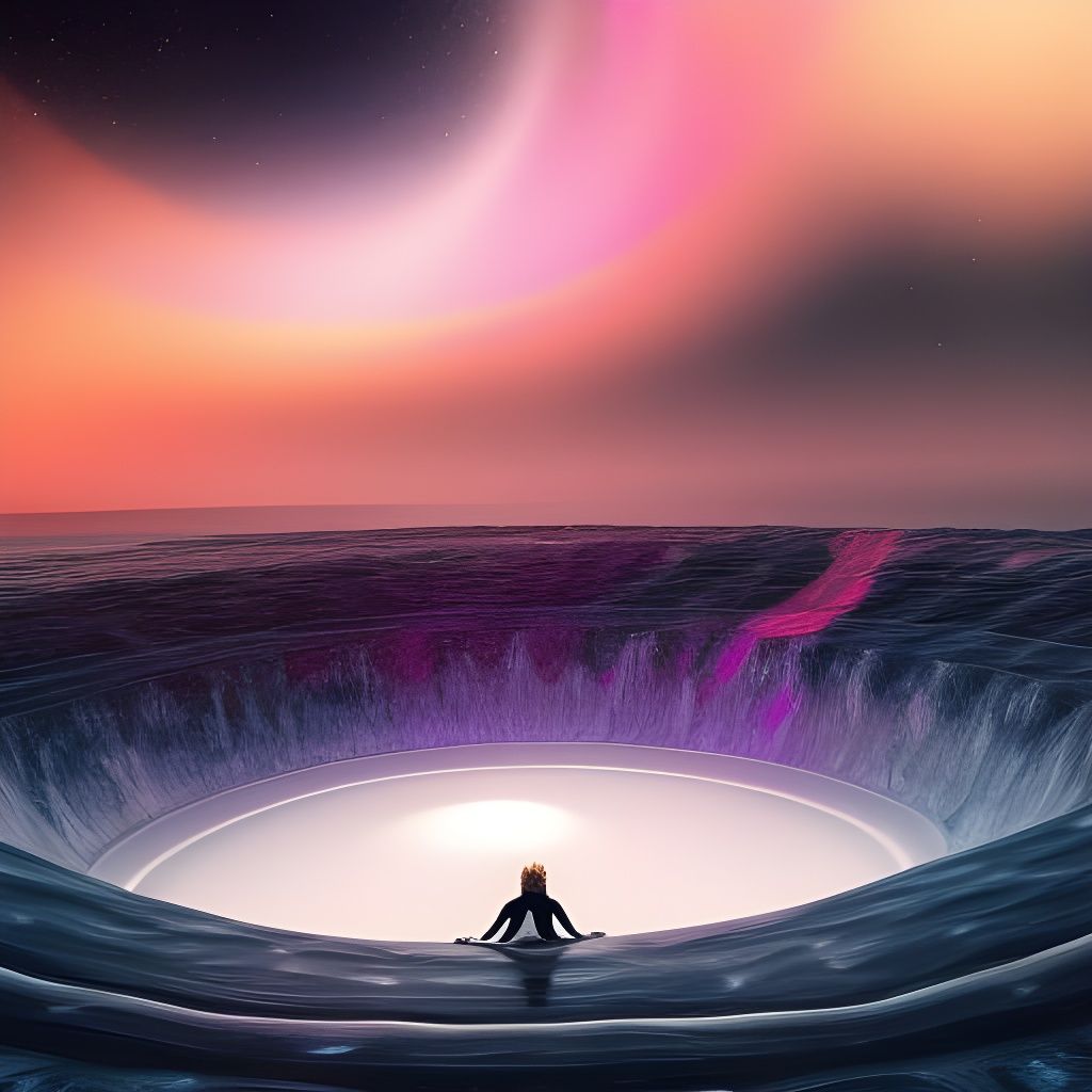 Woman in Silver Suit on Cratered Planet