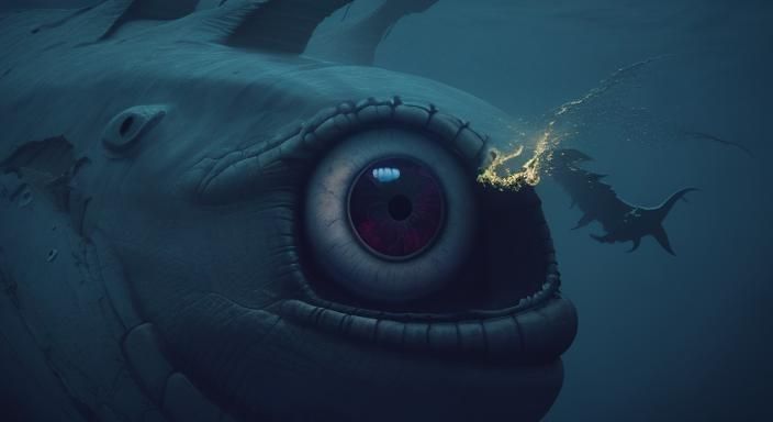 Giant Prehistoric Sea Monster Eye Stares from the Deep