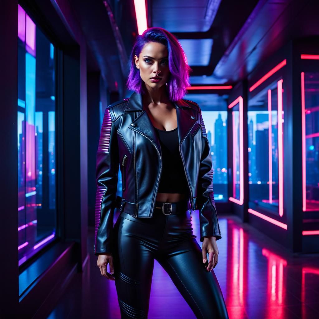 Cyberpunk City Girl 2023 🖤💜 JXL v5