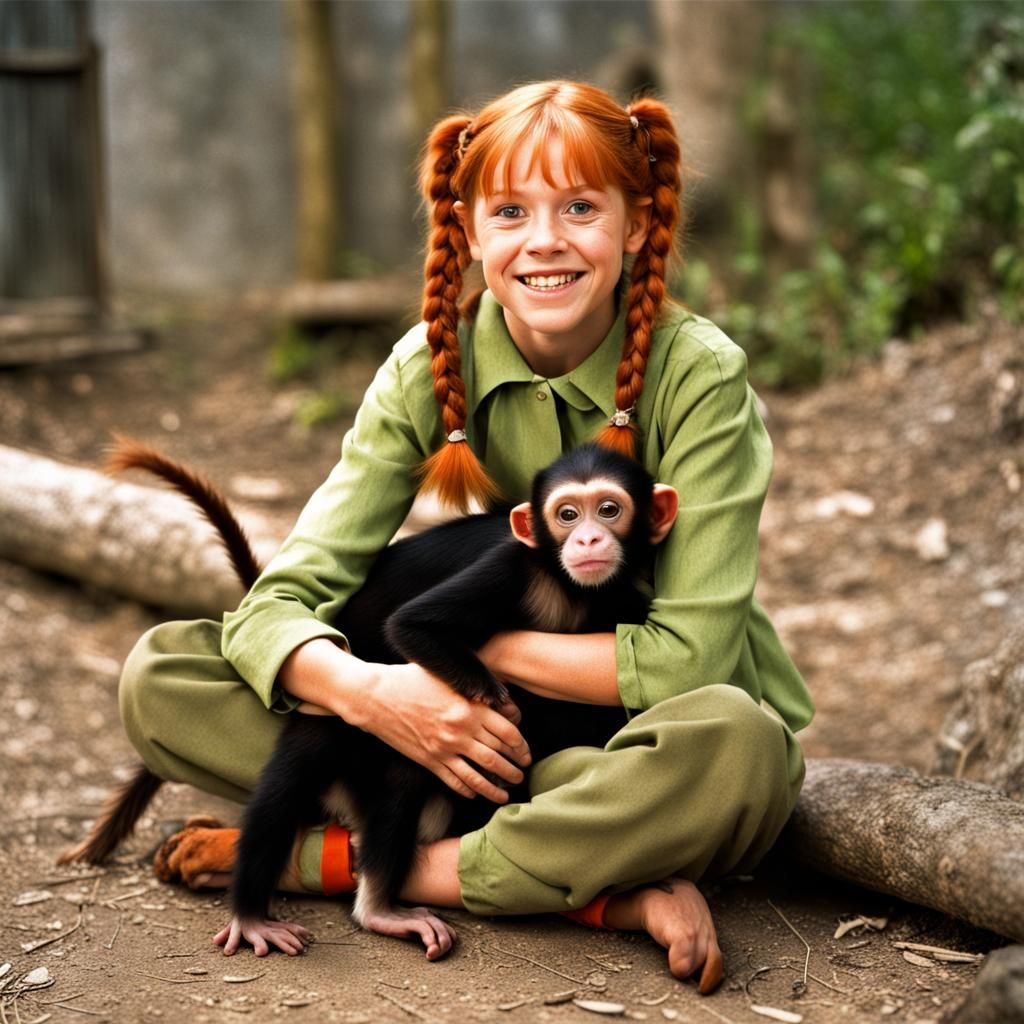 Pippi Longstocking with Mr.Nelson