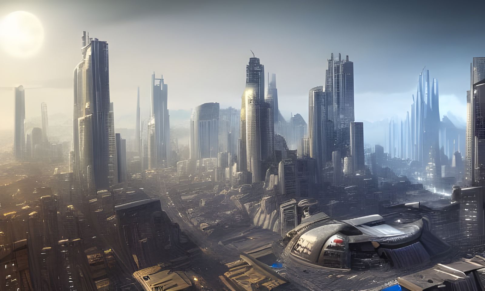 Futuristic Cityscape in Sci-Fi Style