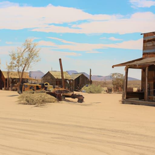 Eerie Desert Ghost Town Landscape