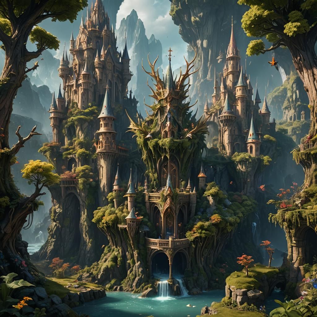 Detailed Matte Painting of a Fairy King