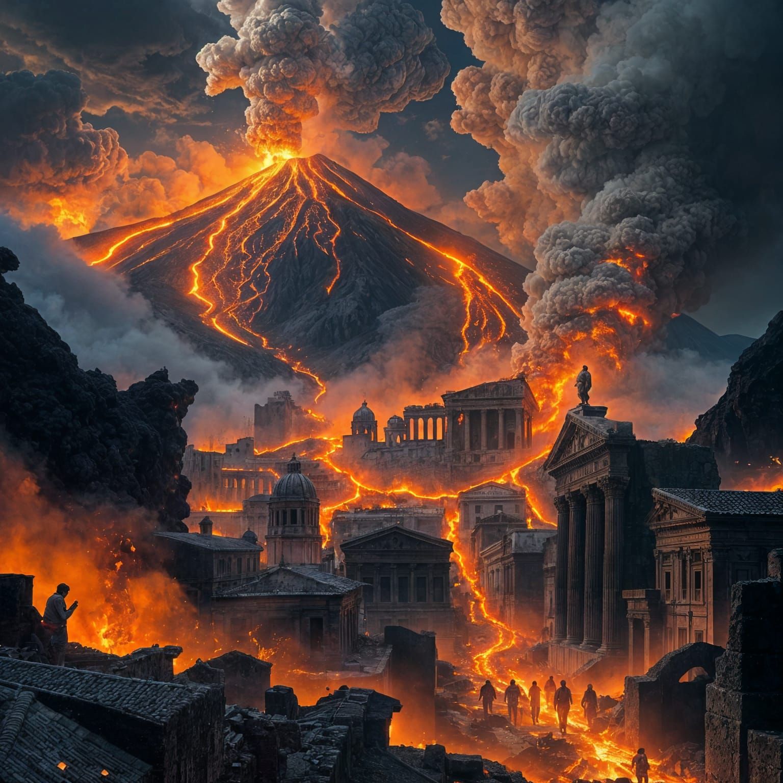 Mount Vesuvius Erupts, Destroying Pompeii