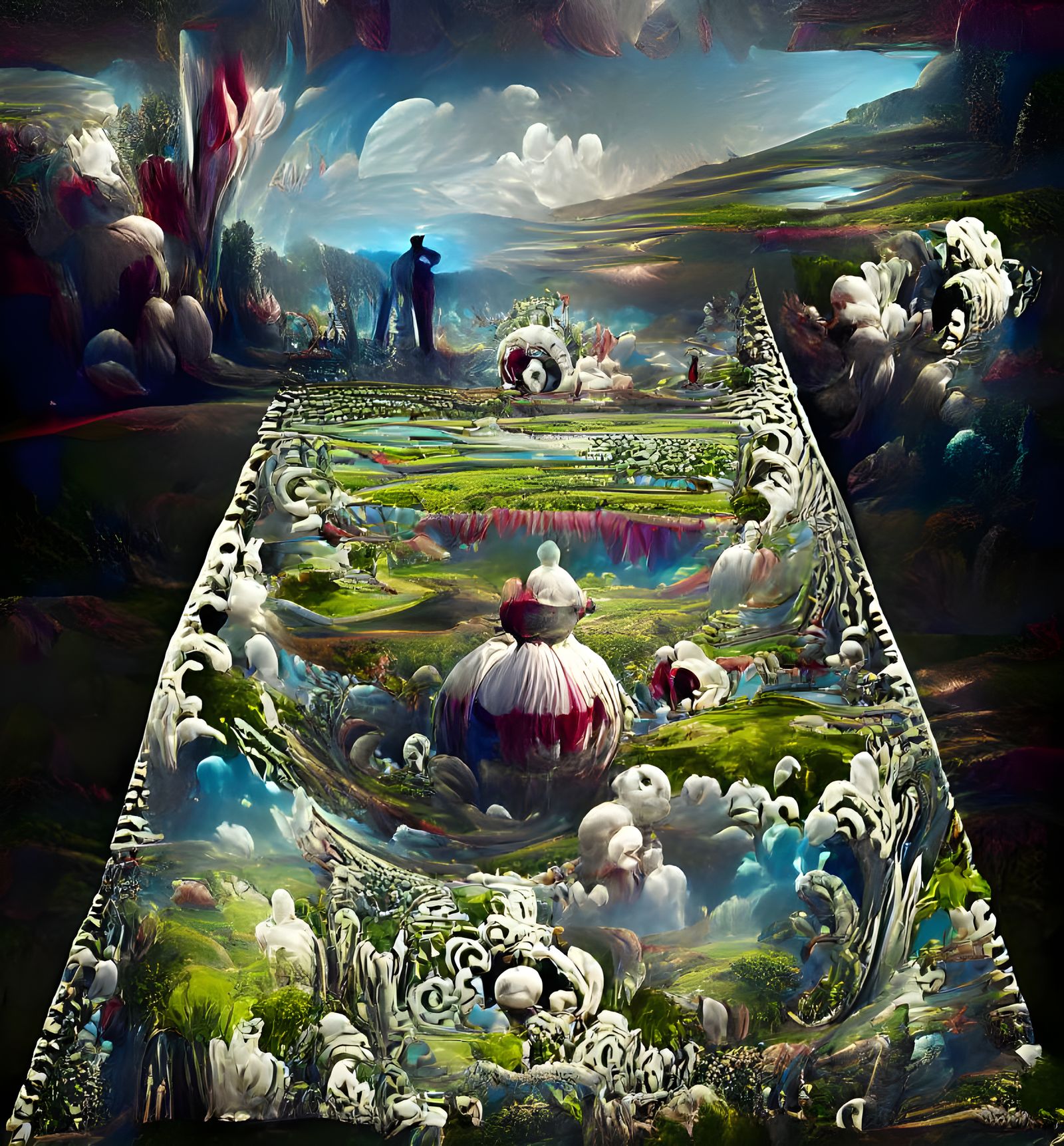 Surreal Cotton Field Landscape in Digital Matte Painting