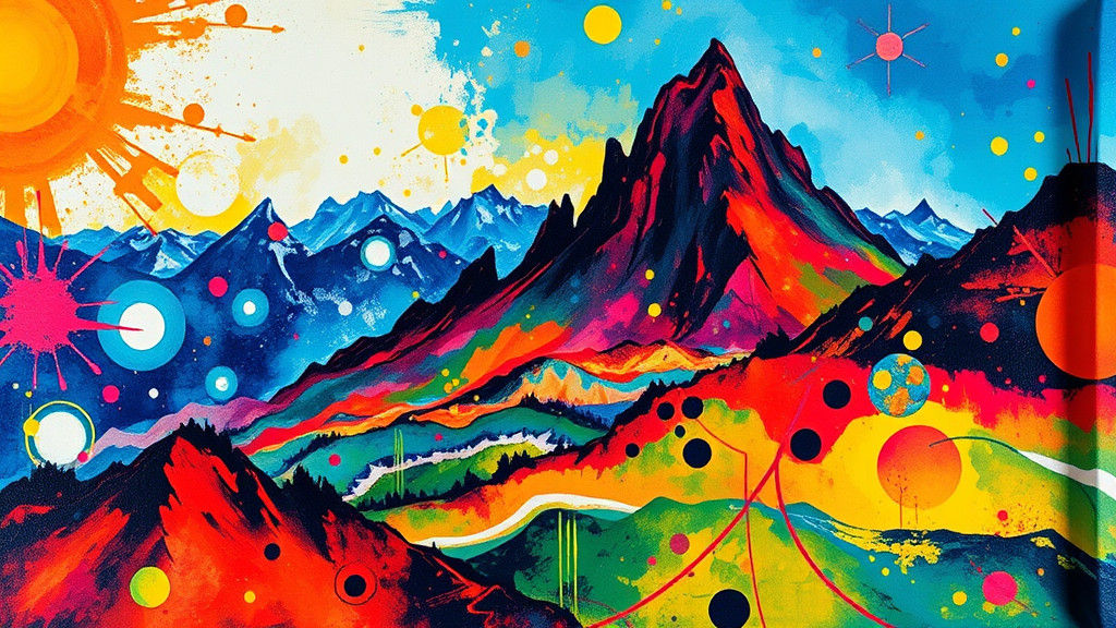 Fluorescent Heavy Metal Album Art in Impasto Style