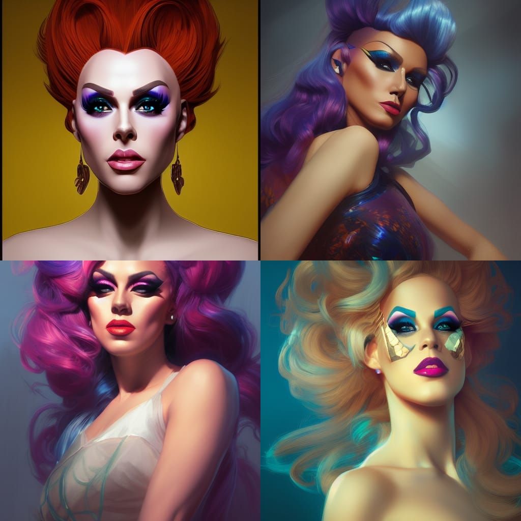 Detailed Drag Queen Portrait in Artgerm Style