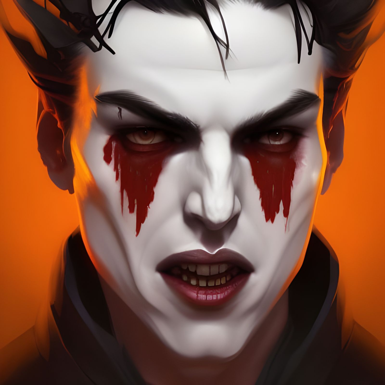 Detailed Vampire Portrait in Art Nouveau Style