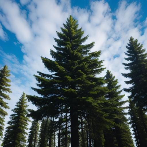 AI Generated Image of Pine Trees
