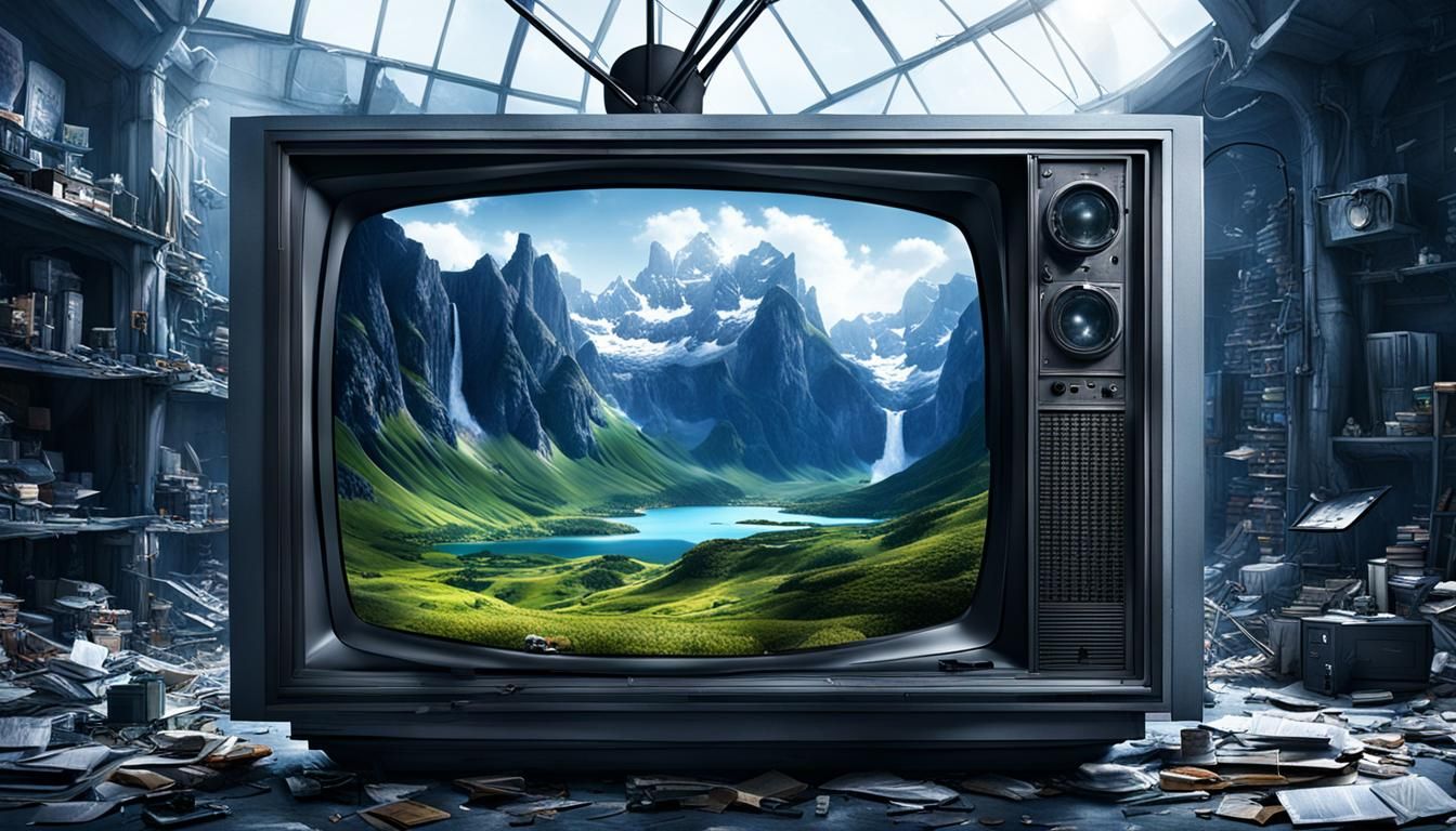 Detailed Matte Painting Inside a TV Screen