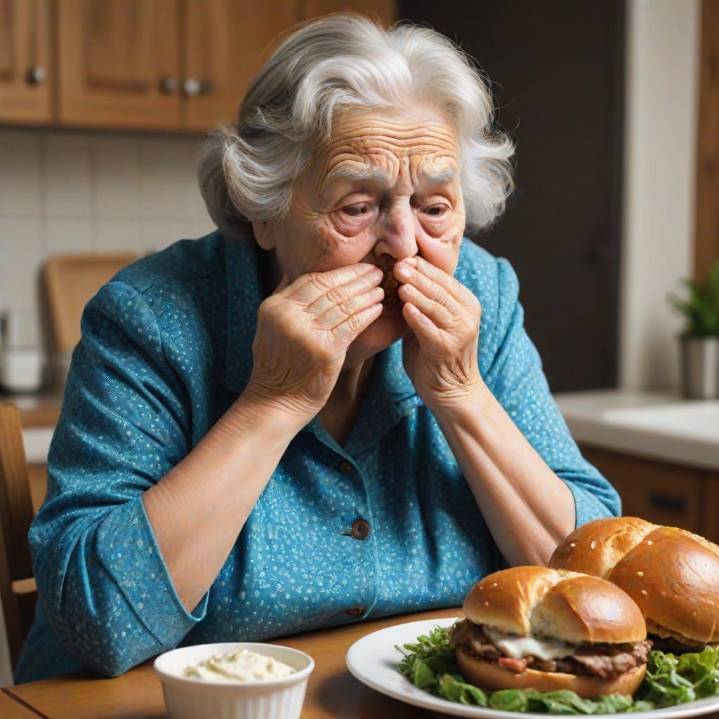 "I'm Almost Human," She whispered to the food...