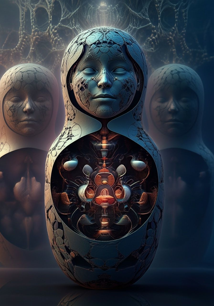 Giant Cutaway Cyber Matryoshkas