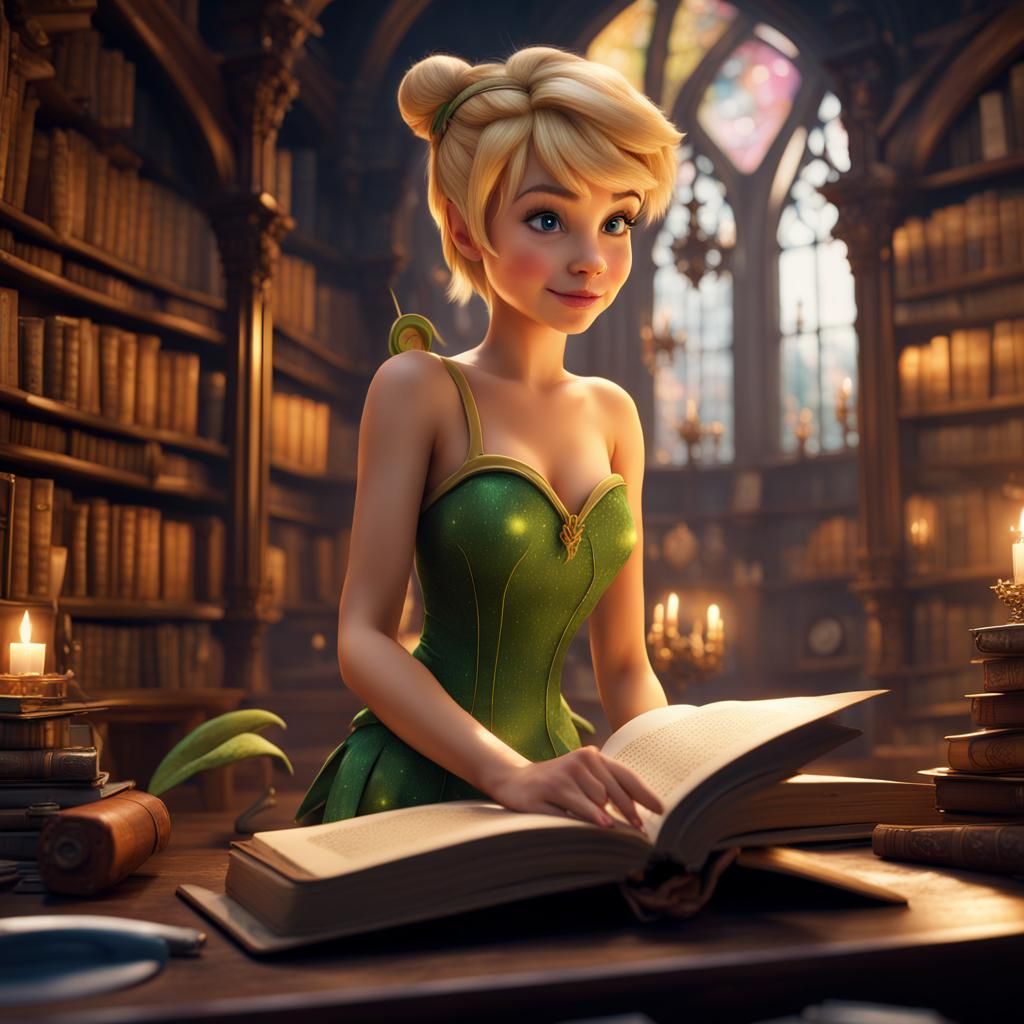 Fairytale Tinkerbell Reading in Magical Library