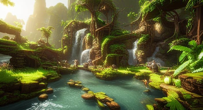 Garden of Eden in 3D Game Cinematic Style
