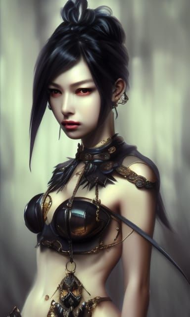 Detailed Portrait of a Devil Queen in Digital Art