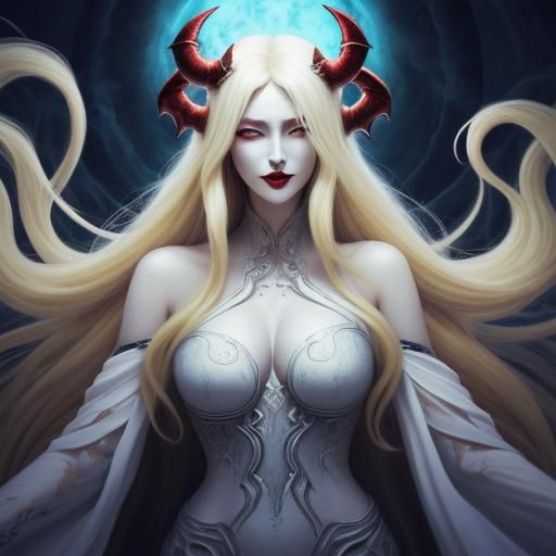 Sensual Female Demons with Happy Old Man