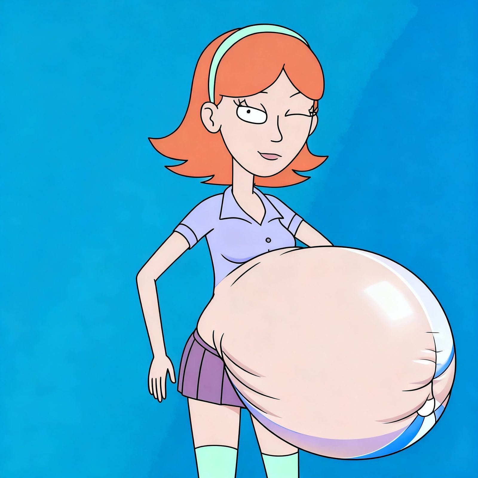 Jessica's Bloated Belly in Rick and Morty Style