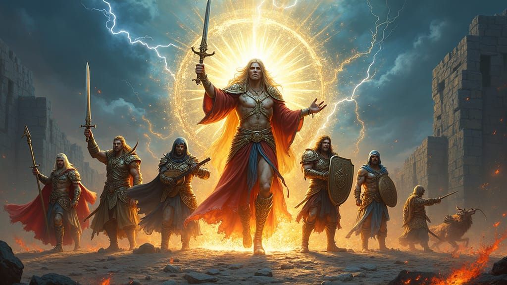 Heroes Unite Against a Divine Foe in a Fantastical Battle