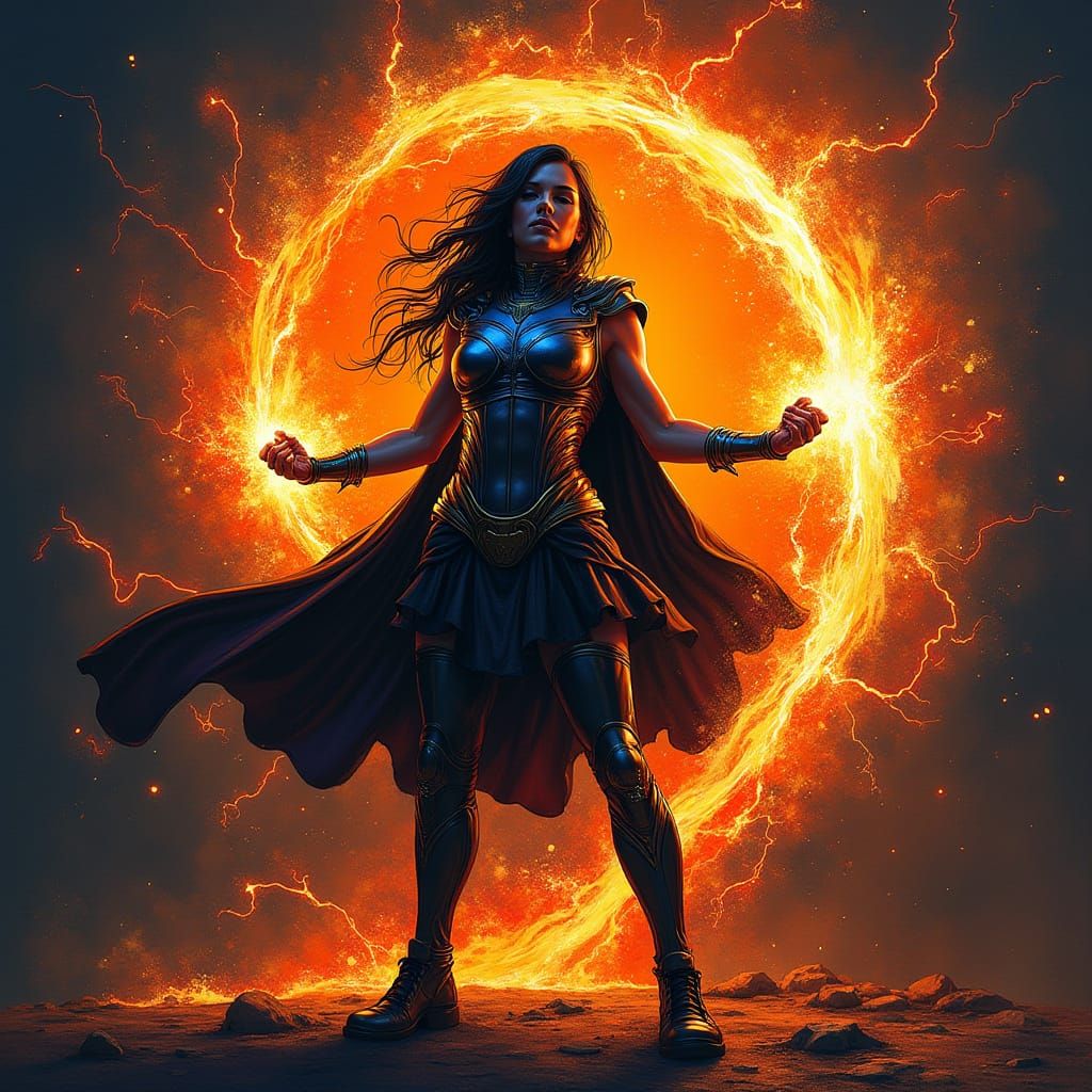 Athena in Cosmic Graffiti Splendor