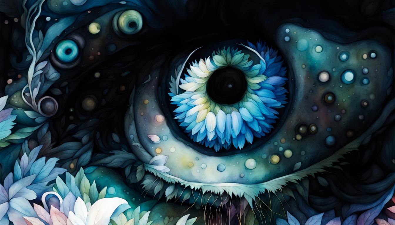 Beautiful Watercolor Postcard Scene of Floral Happiness