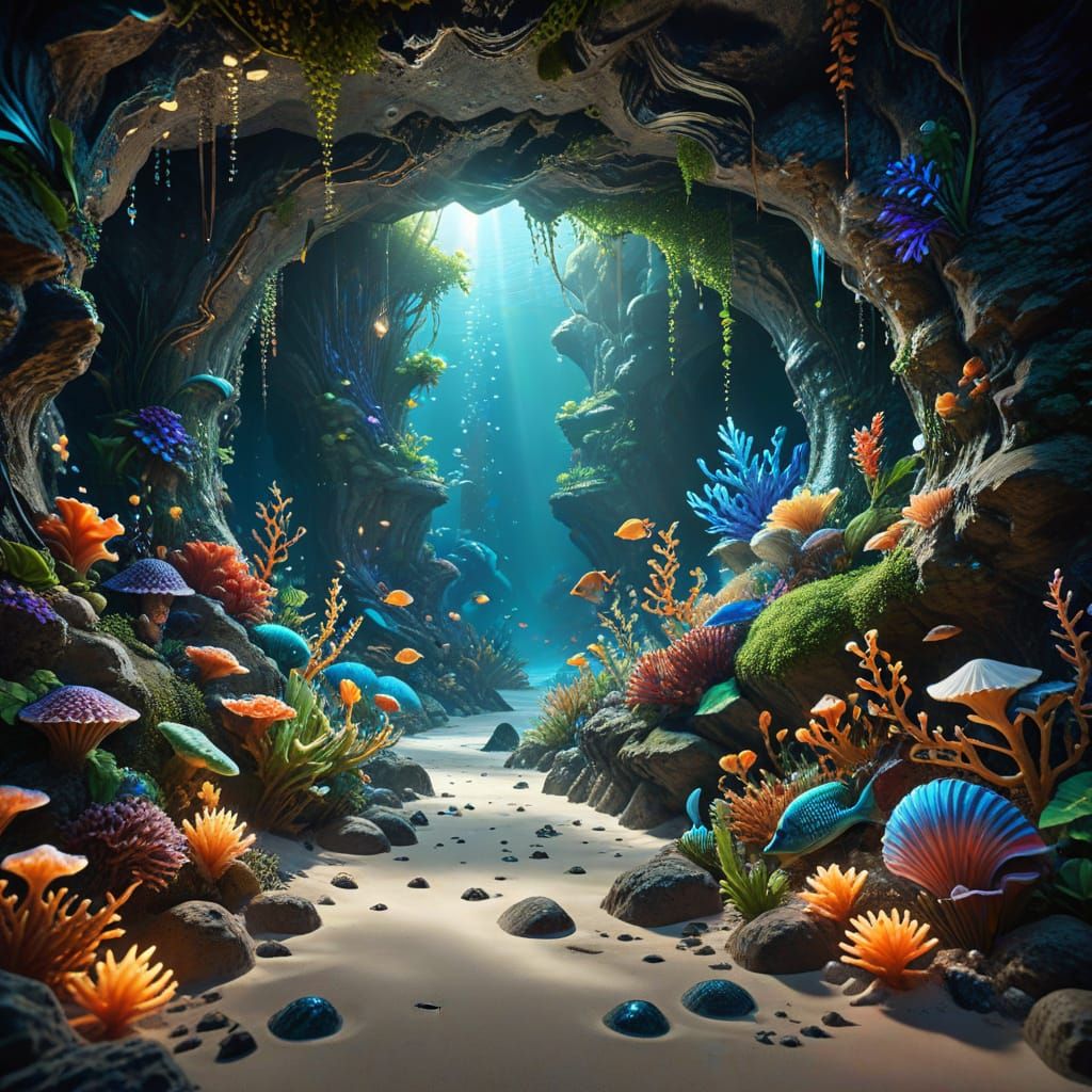 Enchanted Mermaid's Cove in Vibrant Tropical Colors