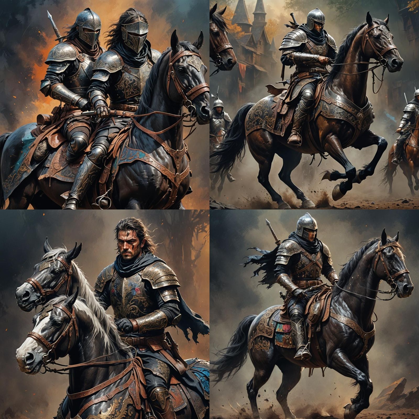 Dark Fantasy Bandit Rider in Detailed Digital Art