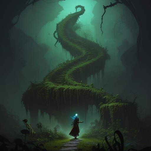 Mysterious Jungle Goddess Trapped by Ancient Serpent