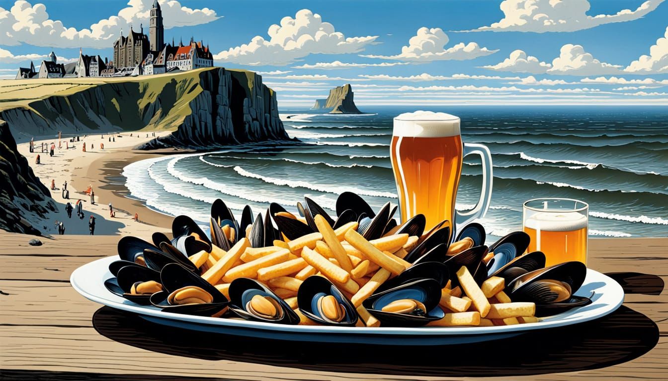 Belgian Seaside Meal with Surreal Artistry