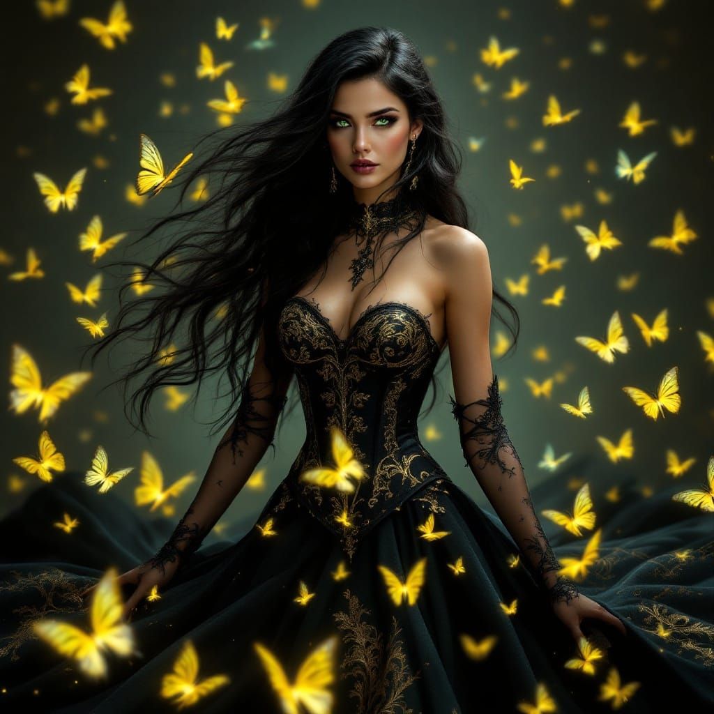 Ethereal Goddess in Whirling Butterfly Dance