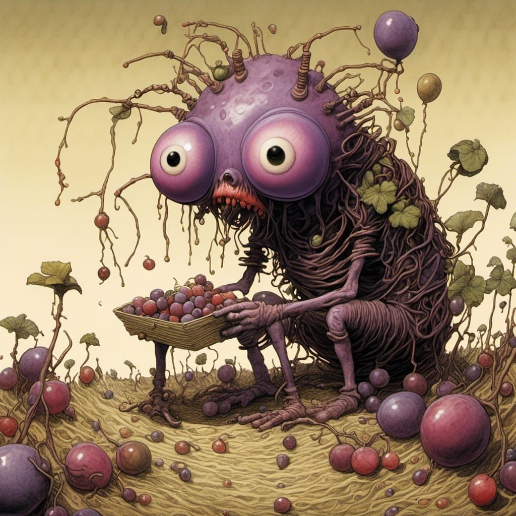 Steampunk Cannibal Grape Movie Character by Junji Ito