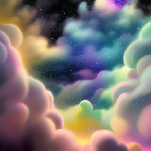 Surreal Galaxy Surfer Rides Stratonimbus Clouds