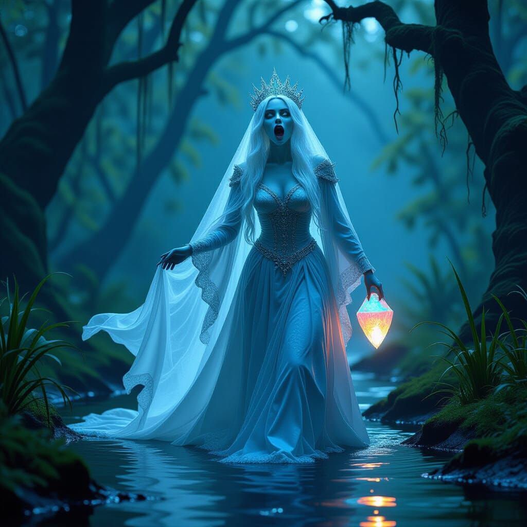 Ghostly Banshee in Opal Dress by Dark Swamp