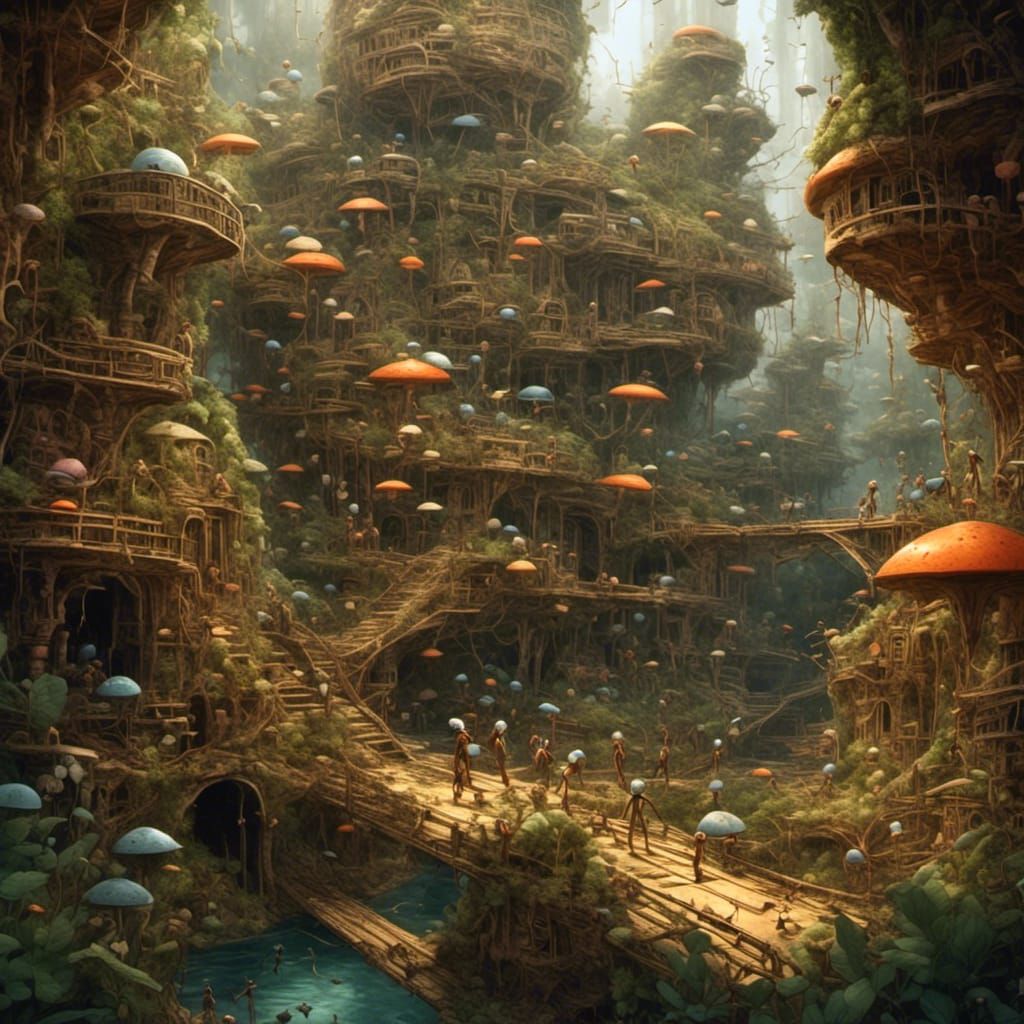 Detailed Ant City Underground Network Concept Art