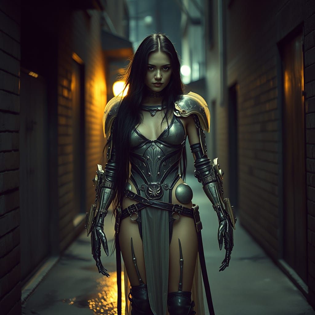 Medieval Cyborg Monk in Translucent Armor