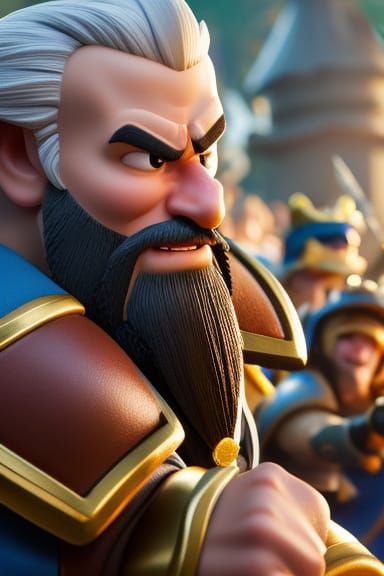 Detailed 3D King Character Render in Sunlight