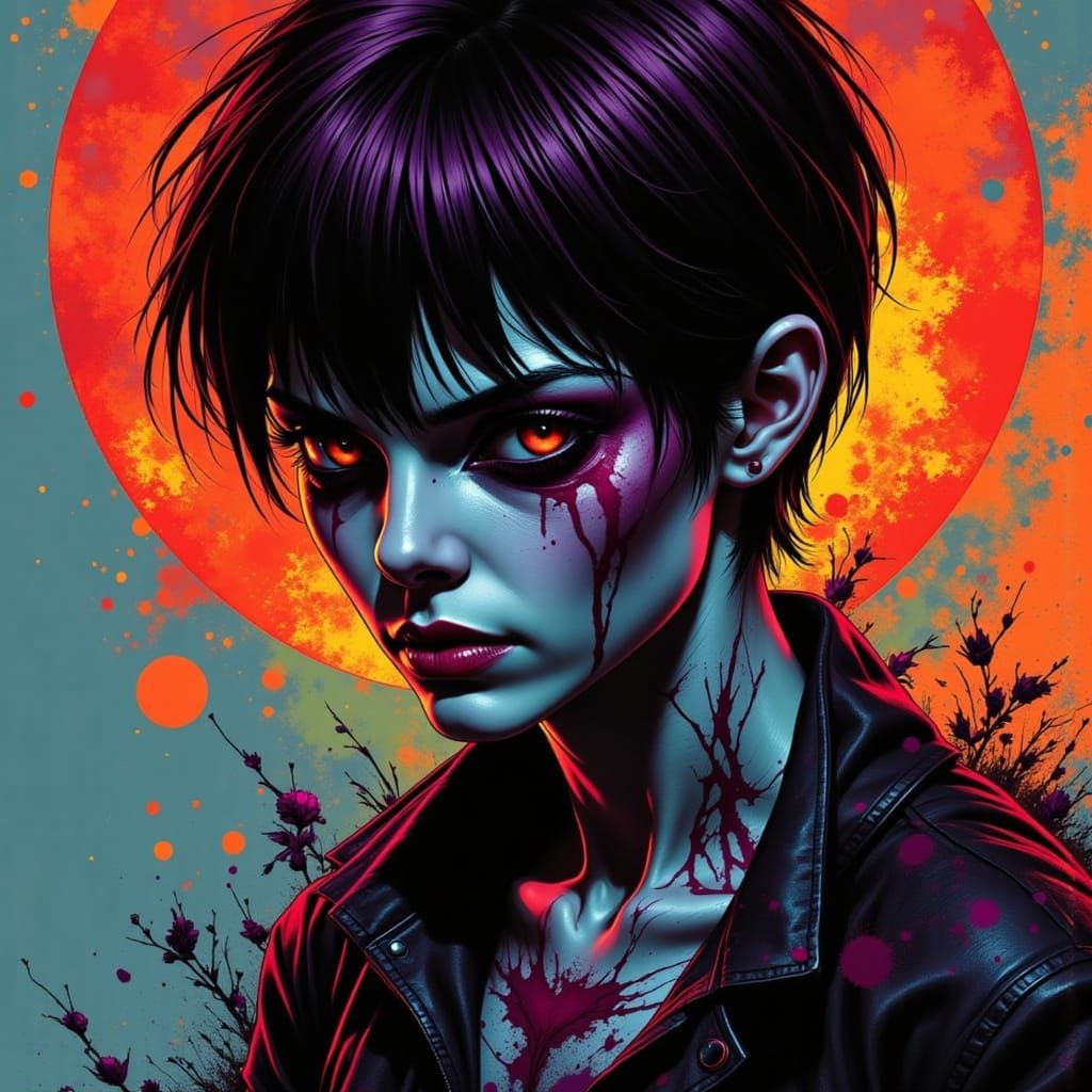 Succubus as Ghoul in Vibrant, Tragic Drama Style