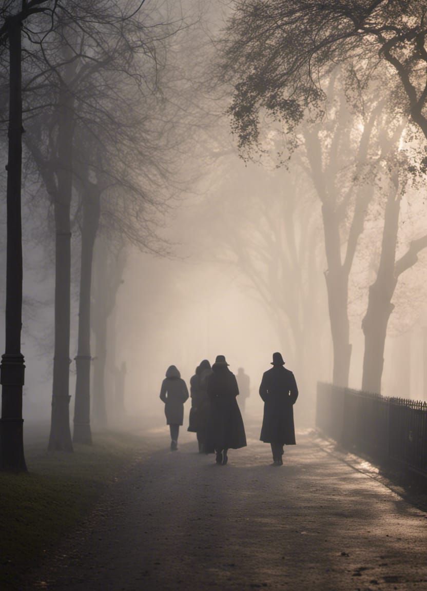 Eerie Mist Engulfs City Street