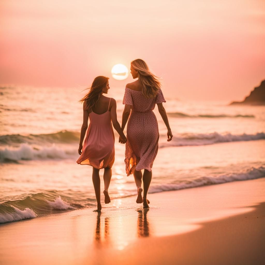 Cinematic Beach Walk at Sunset