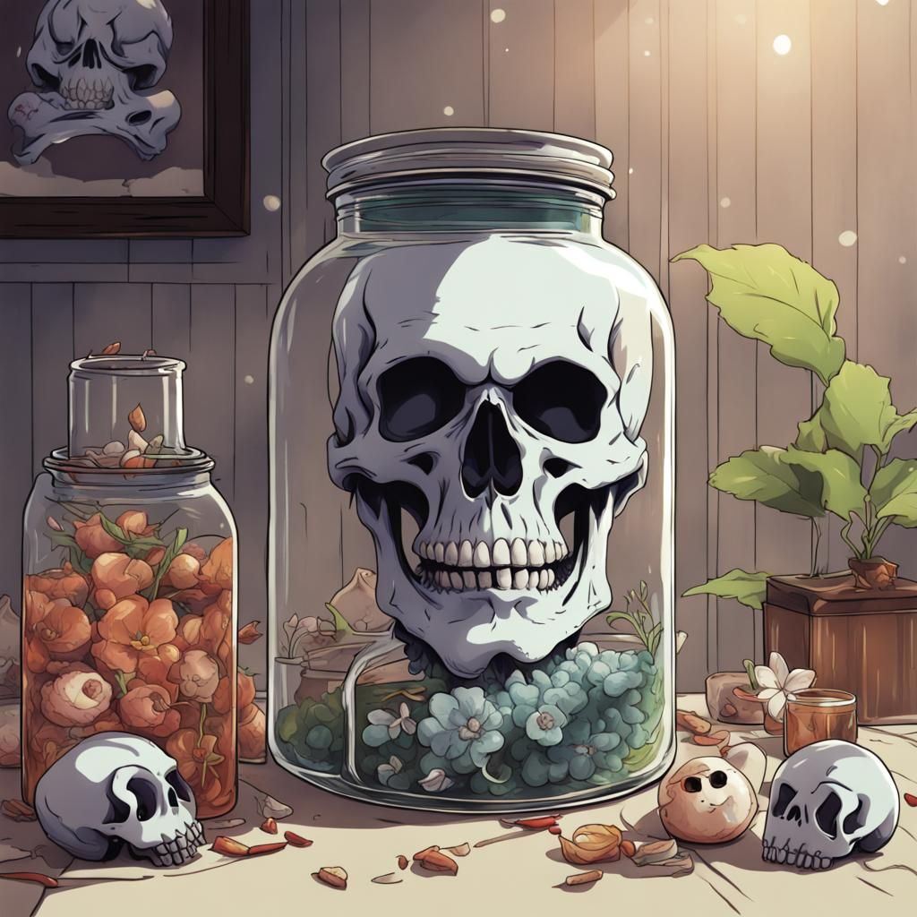 Skull in Jar: Anime Key Visual Art