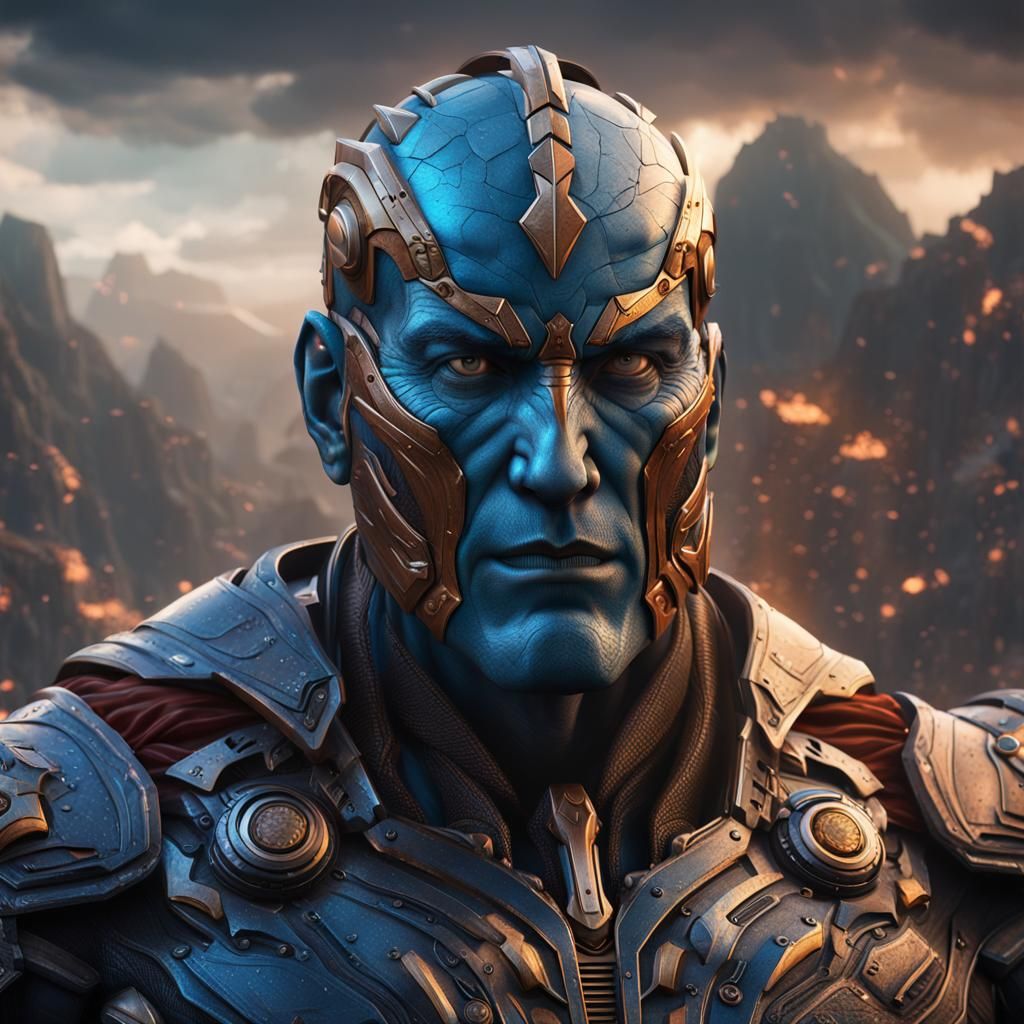 Hyperrealistic Titan TV Man in Detailed Matte Painting