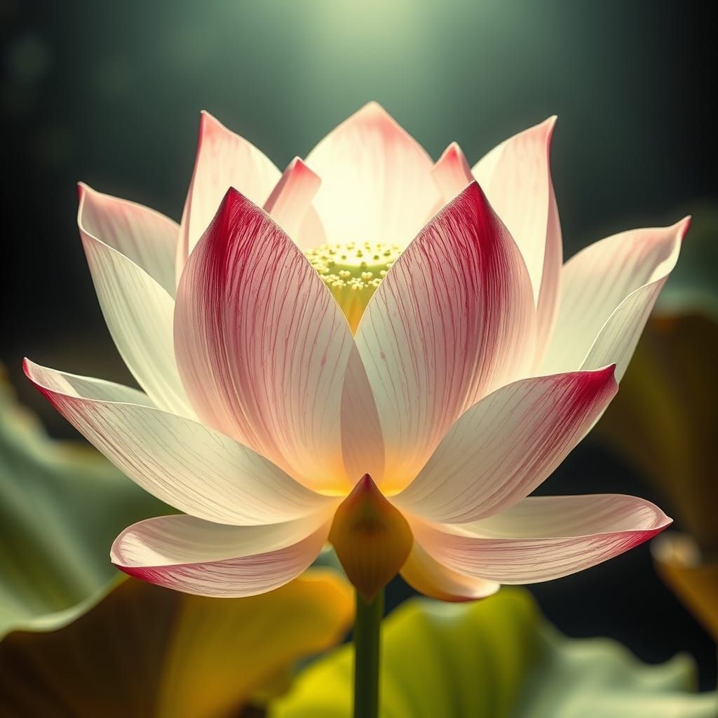 X-Ray Lotus Flower Art in Ethereal Light