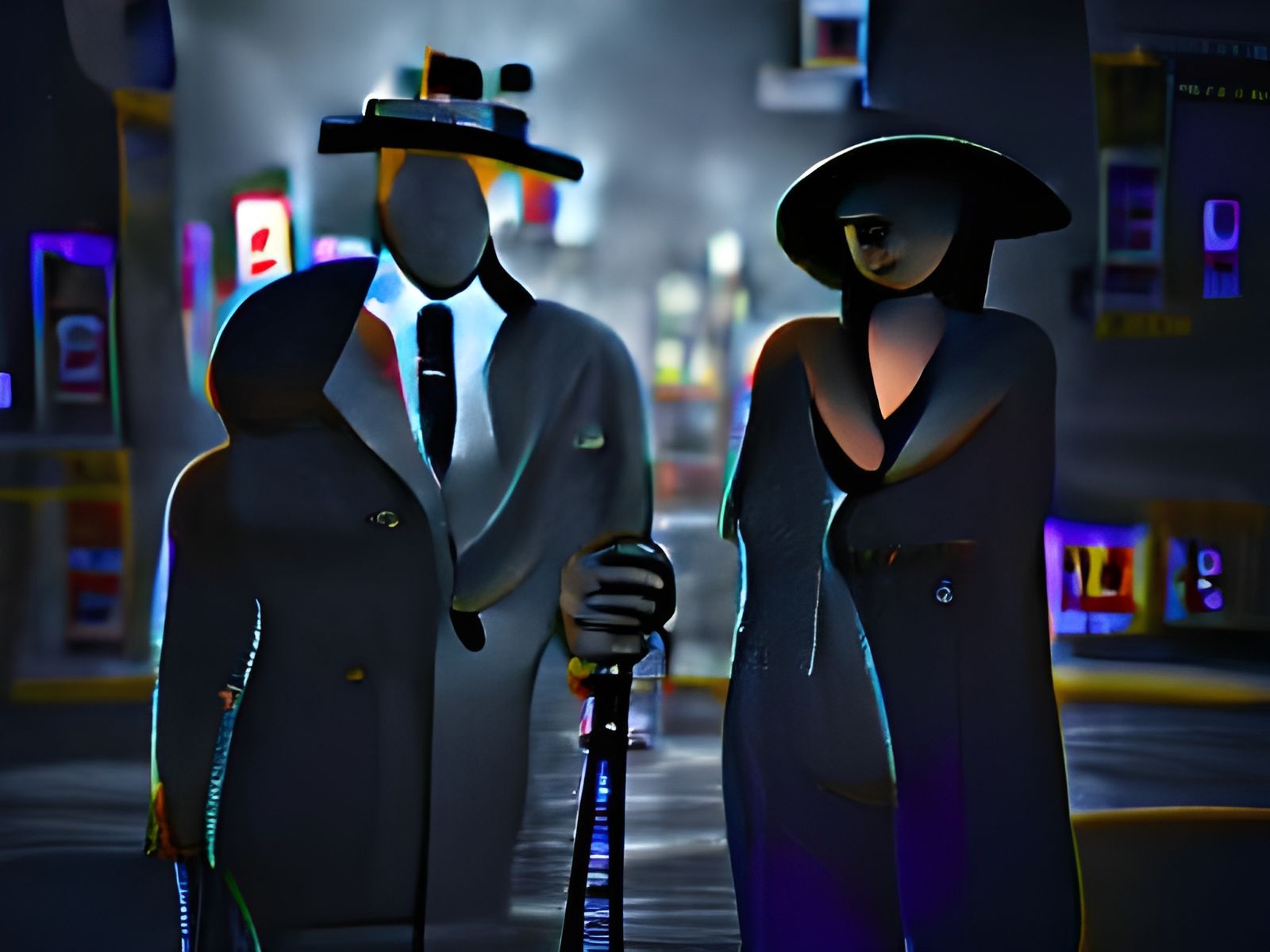 Film Noir: Two Figures in Shadow