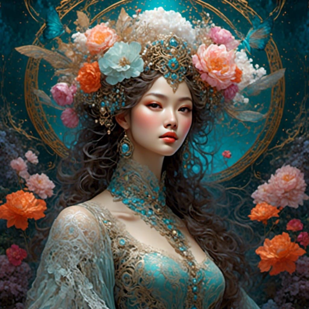 Intricate Lace Collage Wall Art in 8K