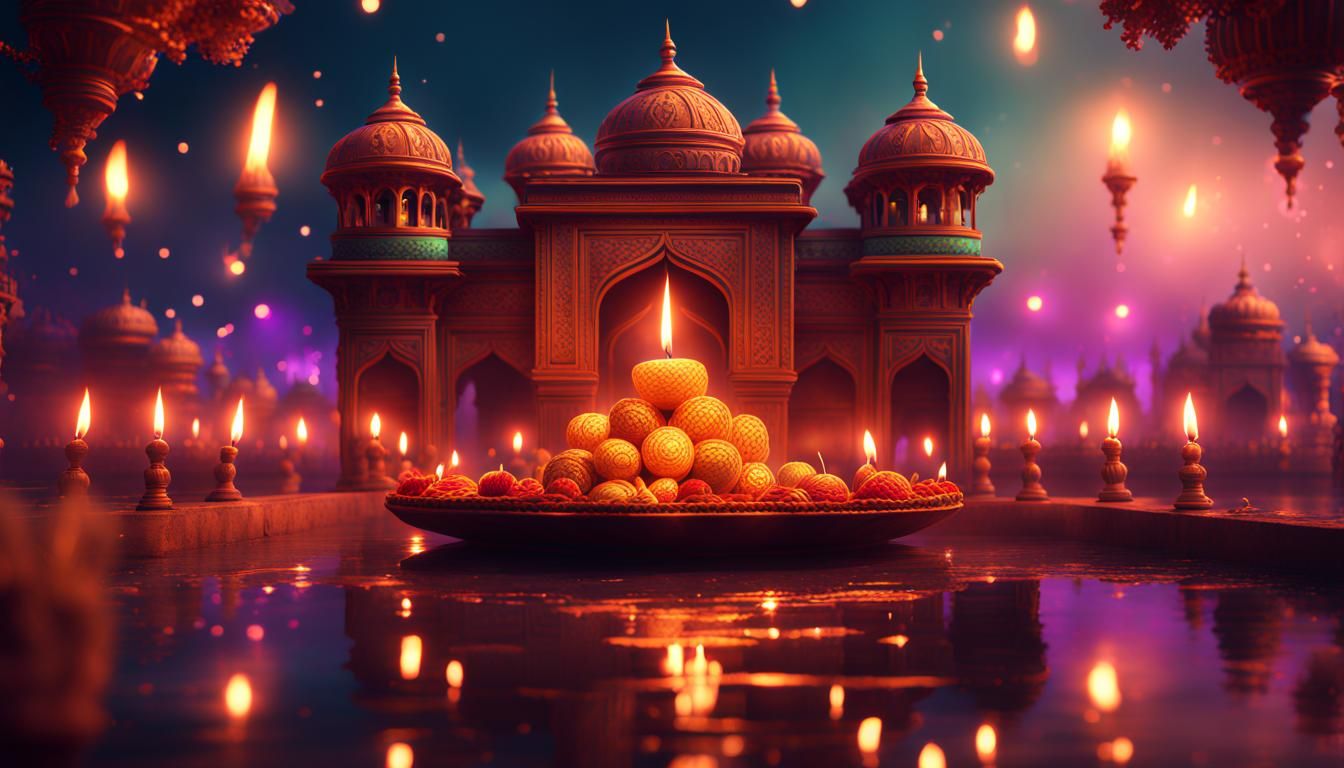 Diwali Festival of Lights: Detailed Matte Painting