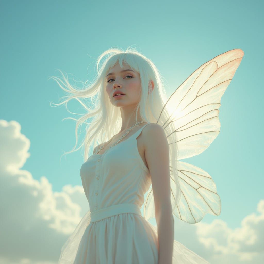 Ethereal Fairy in Blue Skies
