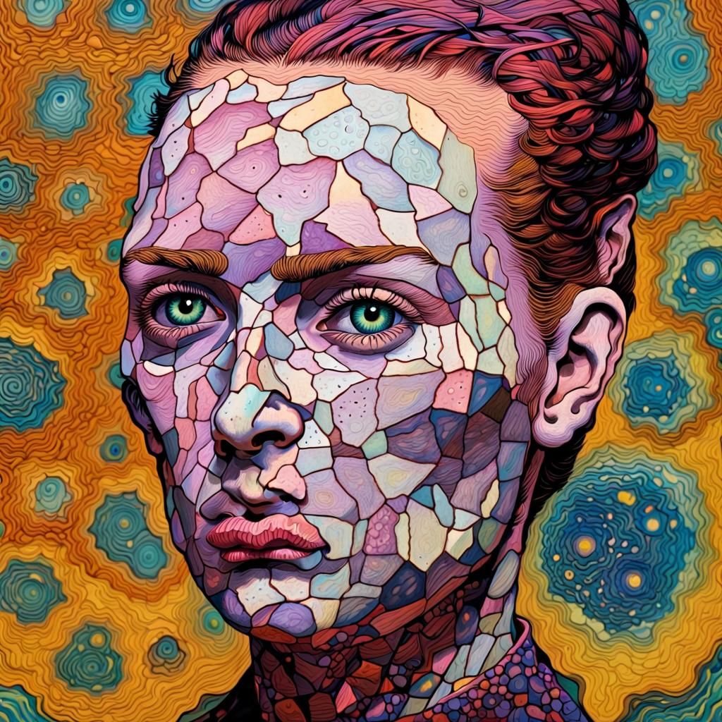 Psychedelic Political Hero in Vivid Ink Drawing