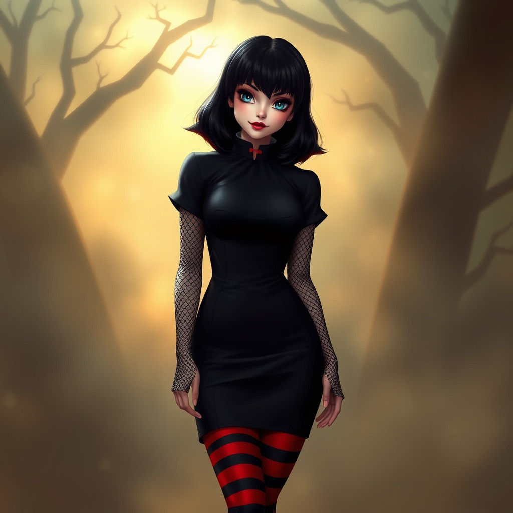 Vampiric Beauty in Whimsical, Hyper-Detailed Style